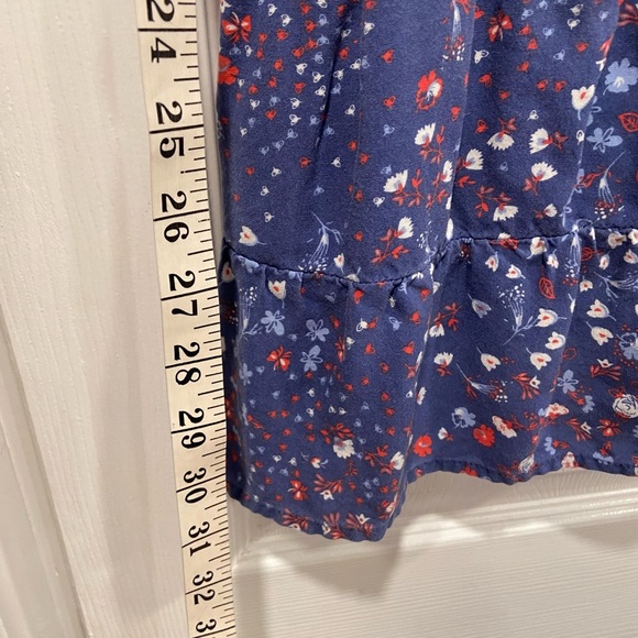 Japna Size XS Thin Adjustable Strap Smocked Back Blue Red Floral Sun Dress - Picture 3 of 10